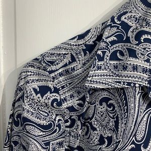 Ralph Lauren navy blue paisley button down shirt